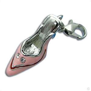   Pendant   elegant lady shoe rosa #8191, bracelet Charm  Phone Charm