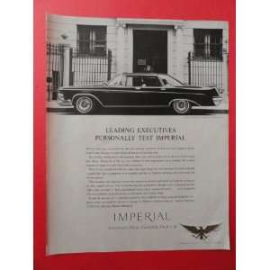 Imperial car, 1962 print advertisement (black car.) original vintage 