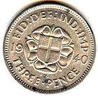 c1137 great britain coin threepence 1940 f vf 