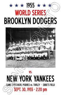 1955 World Series Poster   Brooklyn Dodgers vs. Yankees  