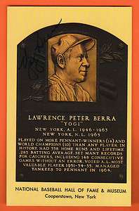 Yogi Berra Autographed HOF Plaque   Yankees   A ;  