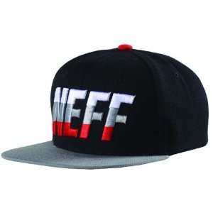  Neff Tripple Cap Black/Grey Snapback Hat Sports 