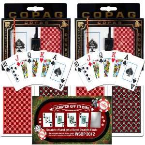   Quality Two Sets of CopagT Playing Cards blk/red + 2012 WSOP Entry