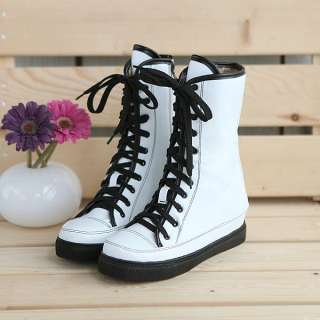 Pink Lace Up Military Combat Ankle Boots Shoes #581d  