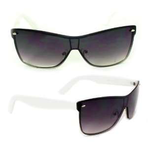   Wayfarer Rimless Sunglasses LA8019 White Frame Black Gradient Lense