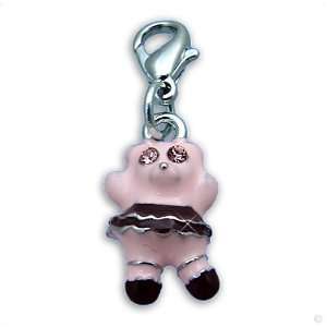   Pig with zirkonia   eyes #9088, bracelet Charm  present, Phone Charm