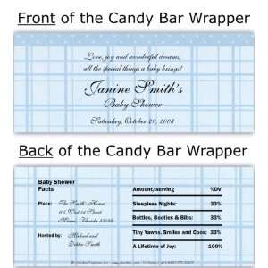  Blue Gingham Candy Wrapper Baby