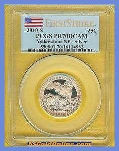 2010 S Yellowstone Proof Washington Silver Quarter PCGS PR70 FIRST 