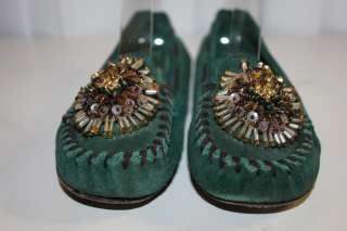 MIU MIU PRADA Women Suede MOCCASIN FLATS Shoes 36/6  