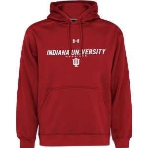 Indiana Hoosiers Red Under Armour Performance Fleece Hooded Sweatshirt