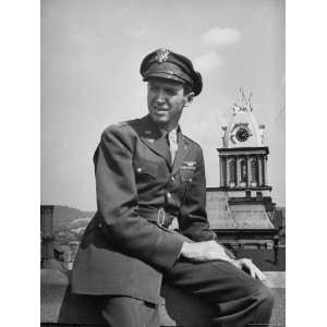  Uniformed Pilot/Actor, Col. Jimmy Stewart, Sitting Outside 