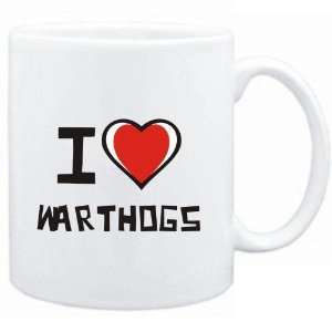  Mug White I love Warthogs  Animals