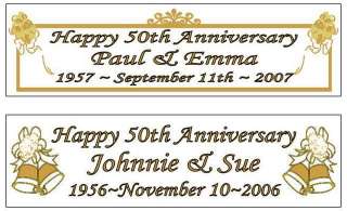 50th GOLDEN WEDDING ANNIVERSARY BANNER   PERSONALIZED  