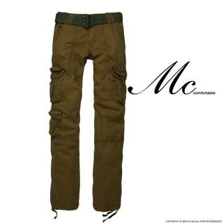   Womens Baggy Cargo Pants Lt green Orange Size S XL #2055  