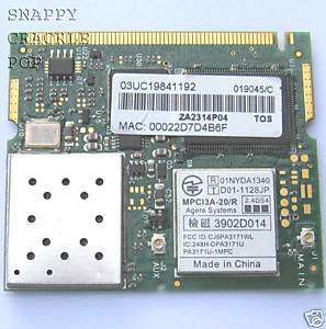 Toshiba Portege 2000 2010 3500 3505 4000 Wireless Card  