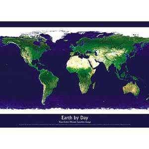  Earth by Day Satellite Image Poster 36 x 24 inches