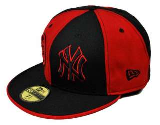 NEW ERA FITTED CAP 5950 NEW YORK YANKEES BLACK AND RED  