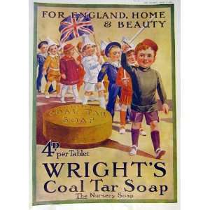    WrightS Coal Tar Soap Children Play Soldiers 1915