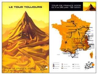 Genuine Official Poster 2 sided Tour de France 2009 Folded 42 x 60 