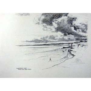  C1920 Bournemouth Bay East Cliff Woollard Sketch
