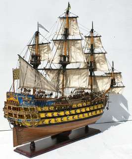   ROYAL 32 French wood model ship tall sailing wooden boat  