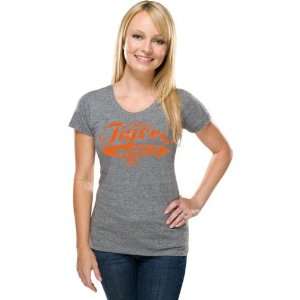  Detroit Tigers Womens Grey S/S Wide Scoop with Contrast 