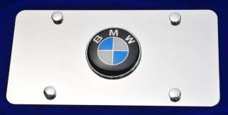 BMW Logo on Stainless Steel License Plate  