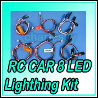 RC 1/10 Car Truck 8 LED lighting kit Brake + Signal  