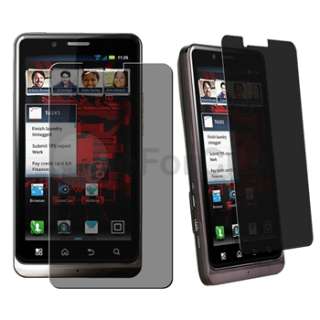 Black TPU Hard Case+Privacy LCD+Charger+USB For Motorola Droid Bionic 