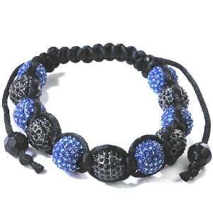 Bracelet Pave Mens Ladies Unisex Hip Hop Style Eleven Black & Blue 