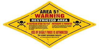 Area 51   WARNING Vintage Metal Sign   Made in the U.S.A.  