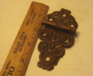 Antique Ornate ICE BOX Hardware Brass Latch, Catch & matched Pair of 