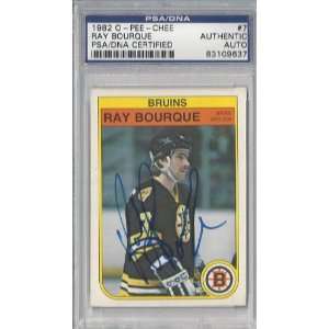  Ray Bourque Autographed 1982 O Pee Chee Card PSA/DNA 