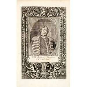  1722 Copper Engraving Portrait Wolff Christoph Frangipani 