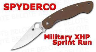 Spyderco Military Brown XHP Sprint Run C36GPBNXHP *NEW*  