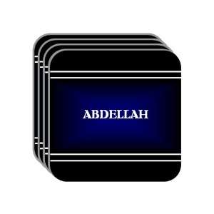 Personal Name Gift   ABDELLAH Set of 4 Mini Mousepad Coasters (black 