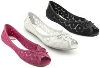 New REPORT Women Fabric Mesh Flat Ballet Peep Toe Shoe In Sizes 6 6.5 