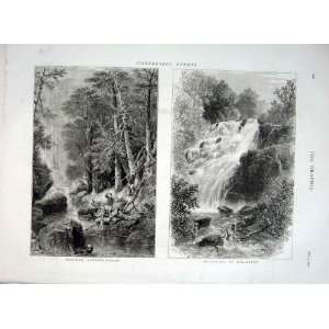  Braemar Aberdeenshire, Waterfall Killarney 1876 Prints 