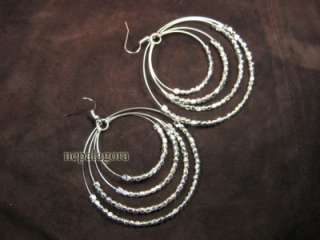 2266 New Belly Dance Silver Tone earrings India Jewelry  