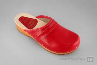 Womens wooden clogs, swedish style, RED , size 8  