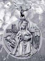 2296 St. Saint Dymphna patron mentally ill Silver charm  
