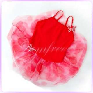 Fairy Dance costume Leotard Ballet Dress Tutu 5 6yr Red  