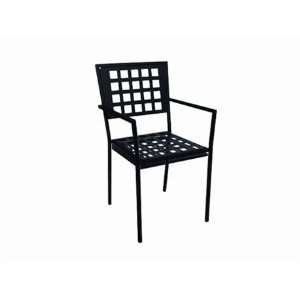   Metal Arm Stackable Patio Dining Chair Flagstone Patio, Lawn & Garden