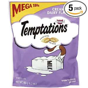 WHISKAS TEMPTATIONS Treats for Cats MEGA BAG Creamy Dairy Flavor (Pack 