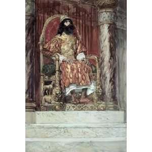  Solomon Is Made King by James Tissot. Size 10.63 X 16.00 