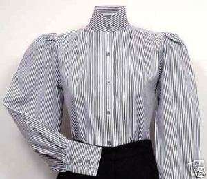 FRONTIER CLASSICS Black & White Striped Pioneer Blouse  