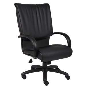  Knee Tilt Boss Office Products High Back Black Leather 