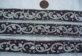 tal Vintage Antique Border Sari Trim Lace Ribbon 2ft RARE Zardosi 897u 