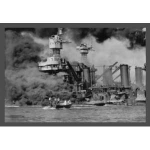   West Virginia at Pearl Harbor 28x42 Giclee on Canvas