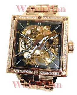 Aqua Master Mechanical Diamond Watch Rose Tone Freeze  